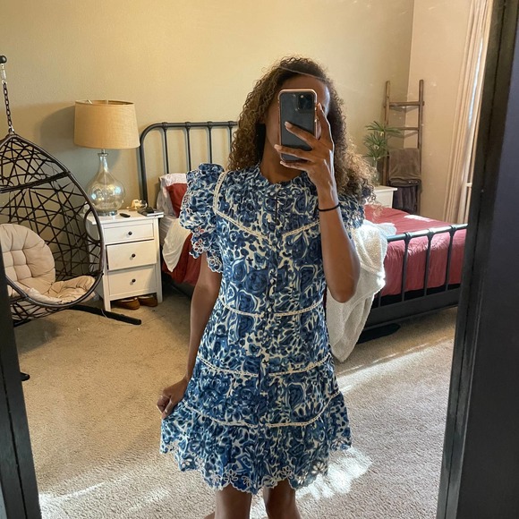 House of Harlow 1960 Dresses & Skirts - HOUSE OF HARLOW 1960 MELBA BLUE FLORAL MINI DRESS (NWT) SIZE SMALL